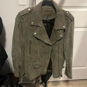 Large suede green jacket